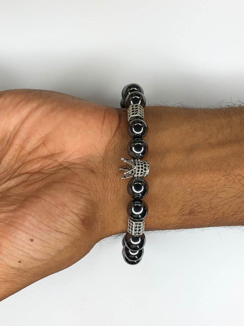 The Pharaoh Crowned Bracelet- Hematite